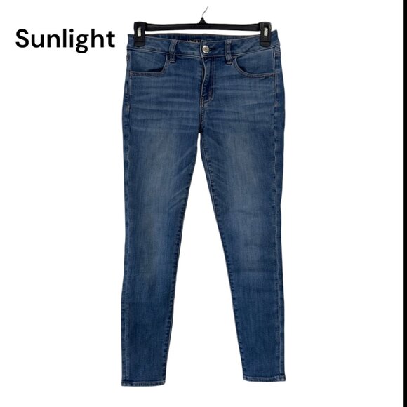 American Eagle Womens Next Level Stretch Jegging Jeans Size 6R Medium Wash Denim - Picture 1 of 14